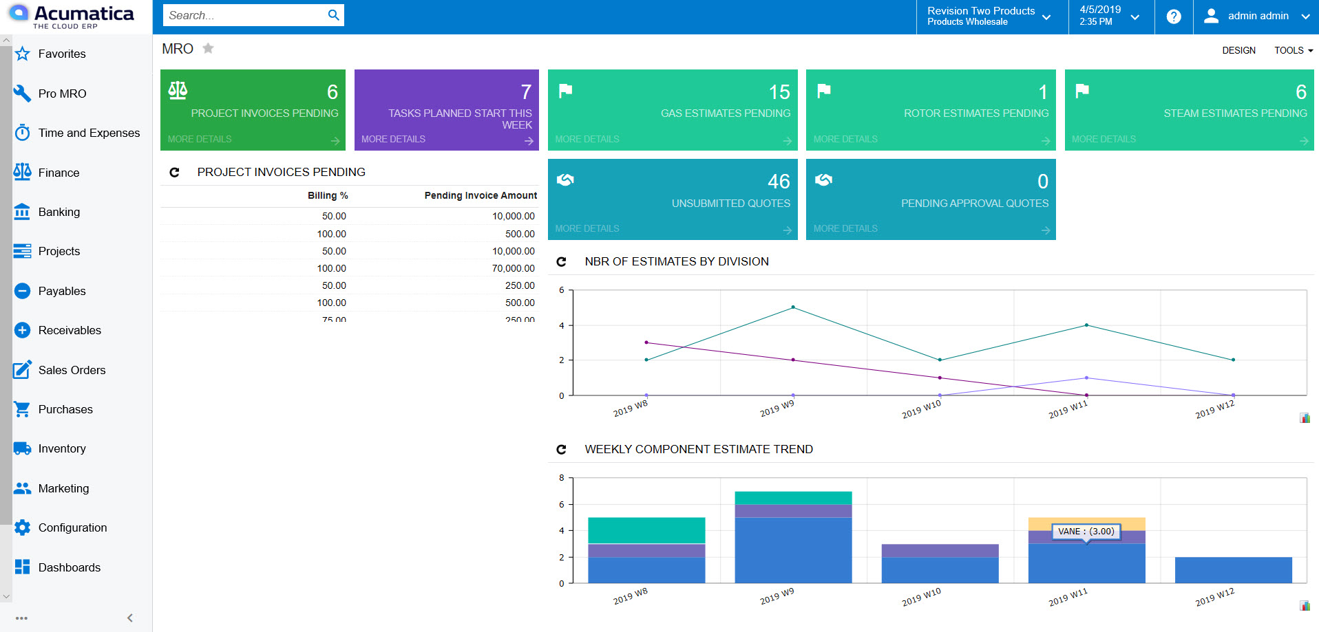 ProMRO | ERP for the MRO Industry | Dashboards and KPI